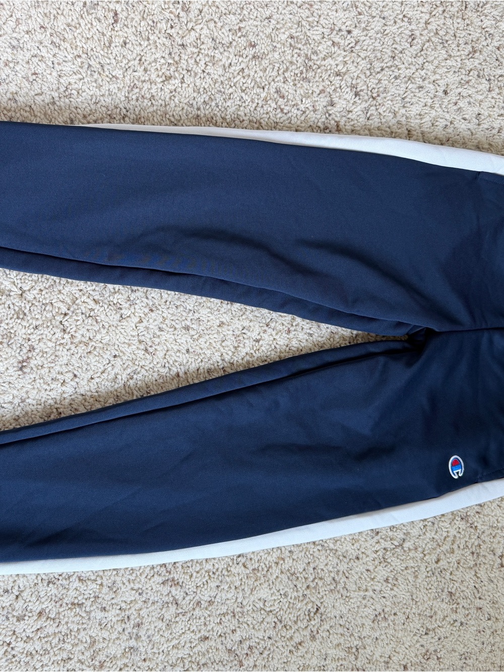 Boys Champion Navy Track Pants with White Side Stripe - Kids size 10-12